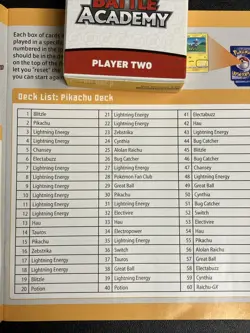 Pokemon TCG: BATTLE ACADEMY PLAYER Pikachu Deck - Riachu GX + Guide Unplayed - Image 3