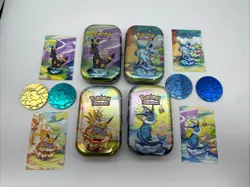 Pokemon Prismatic Evolutions Mini Tins Opened No Packs Set Of 4 Empty Tins - Image 1