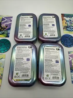 Pokemon Prismatic Evolutions Mini Tins Opened No Packs Set Of 4 Empty Tins - Image 4