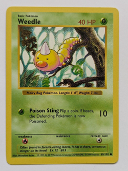 Weedle | 69/102 | Base Set | Pokemon TCG | Vintage Shadowless | Nm - Image 1