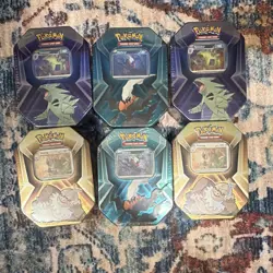 Pokemon TCG Triple Whammy Tin Lot (6) Sealed English Promo 2024 - Image 1