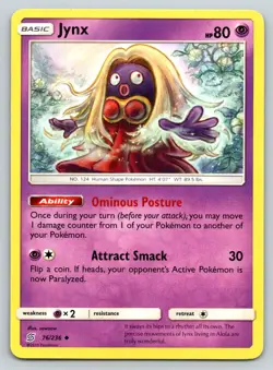 JYNX 76/236 UC UNIFIED MINDS POKEMON MP SOWSOW - Image 1