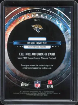 2025 #EQA-TL Trevor Lawrence Equinox Autographed Black Eclipse Rfr. 1/10 - Image 2