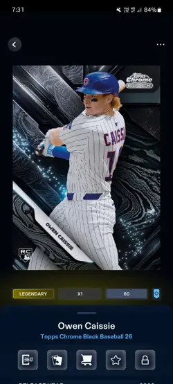 Topps Bunt Chrome Black 26 Owen Cassie Damascus Legendary DIGITAL - Image 1