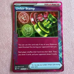 Unfair Stamp 165/167 Twilight Masquerade AceSpec Pokemon TCG Card - Image 1
