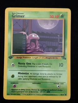 1st Edition Grimer 48/62 Fossil Set Pokemon Card WOTC TCG - Image 1