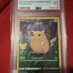 Pokemon TCG Pikachu 005/025 Celebrations Full Art Holo Rare PSA 9 EN 2021 - Image 1
