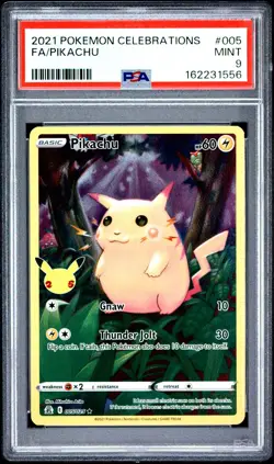 2021 POKEMON CELEBRATIONS #005 FULL ART/PIKACHU PSA 9 - Image 1