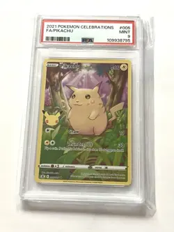 2021 POKEMON CELEBRATIONS #005 FULL ART/PIKACHU PSA 9 - Image 1