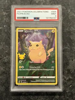 2021 POKEMON CELEBRATIONS #005 FULL ART/PIKACHU PSA 9 - Image 1