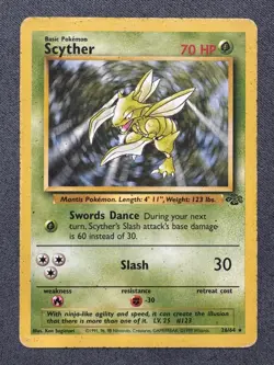 Pokemon Card: Scyther 26/64 Rare: Jungle English WOTC LP - Image 1