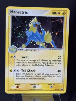 Pokemon TCG 2005 Manectric 7/106 Ex Emerald Rare Holo SWIRL LP - - Image 4