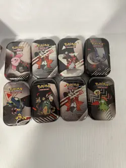 POKEMON TCG: BLACK BOLT & WHITE FLARE UNOVA MINI TIN DISPLAY (8 TINS) - Image 1