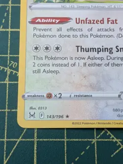 Snorlax 143/196 Rare Prize Pack Series Cards Pokemon NM - Image 5