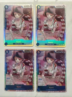(x4) Nami SR OP11-054 A Fist Of Divine Speed One Piece TCG Playset - Image 1