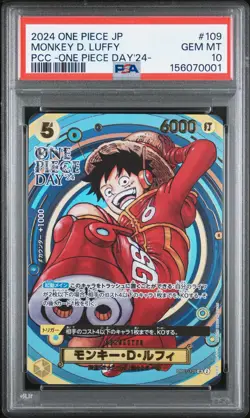 PSA 10 Monkey.D.Luffy One Piece Day 2024 Japanese OP07-109 Promo - Image 1