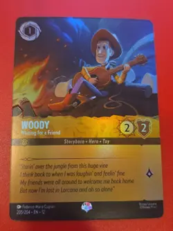 Woody Waiting for a Friend 205/204 Epic Holo Disney Lorcana Wilds Unknown NM - Image 1