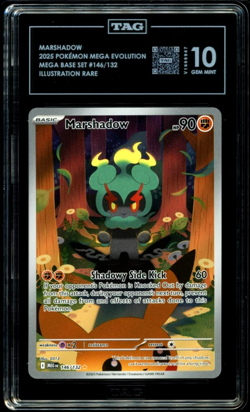 2025 Pokemon Mega Evolution MARSHADOW Illustration Rare Card #146/132 TAG 10 - Image 1