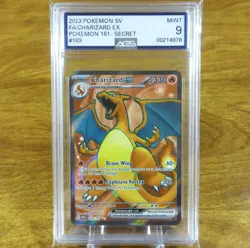 Pokemon 151 SV Charizard EX 183/165 AGS Mint 9 Full Art Holo Ultra Rare 2023 - Image 1