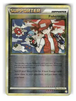 Fisherman 92/123 Uncommon HeartGold & SoulSilver Pokemon Reverse Holo MP - Image 1