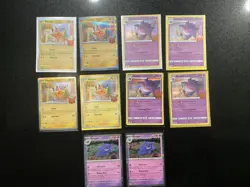 Pokemon Pikachu & Gengar Mixed Holo Lot (10 Cards) - Image 1