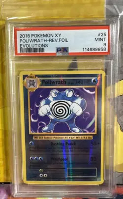 2016 Pokemon XY Evolutions Poliwrath Reverse Foil Holo Rare #25 PSA 9 MINT - Image 1