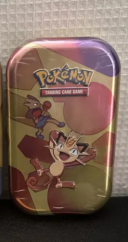 151 Mini Tin | Pokemon TCG Scarlet & Violet | 2 Packs | Meowth Art 820650853067 - Image 1