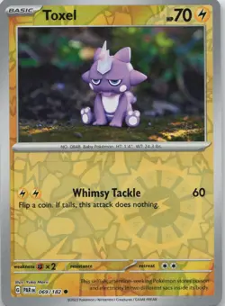 Toxel 069/182 Paradox Rift Pokemon Yuka Morii Reverse Holo NM - Image 1