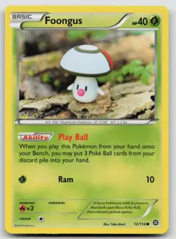 Foongus 12/114 Steam Siege Pokemon Yuka Morii LP - Image 1