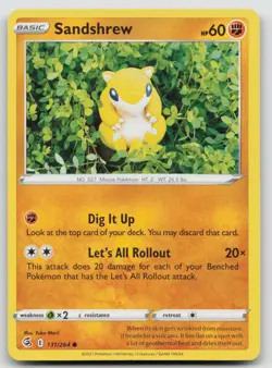 Sandshrew 131/264 Fusion Strike Yuka Morii Pokemon NM - Image 1