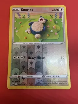 Pokemon TCG Snorlax Crown Zenith Reverse Holo Rare Card 109/159 NM Condition - Image 1