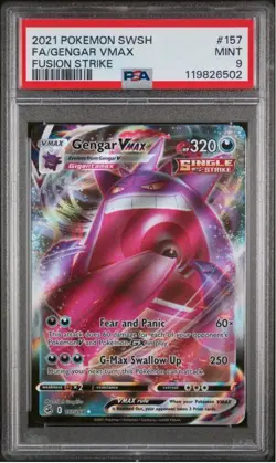 2021 POKEMON SWORD & SHIELD FUSION STRIKE #157/264 GENGAR VMAX FULL ART PSA 9 - Image 1