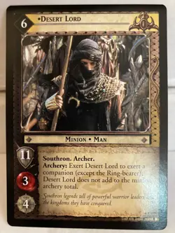 LOTR TCG Desert Lord 4R219 NM Raider Card The Two Towers (Decipher) - Image 1