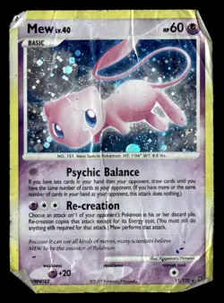 Mew 15/132 Rare Holo Secret Wonders Pokemon Card DAMAGED DESTROYED - Image 2