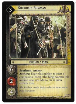 2002 Decipher Lord of the Rings CCG: The Two Towers Southron Bowman Card #4C248 - Image 1
