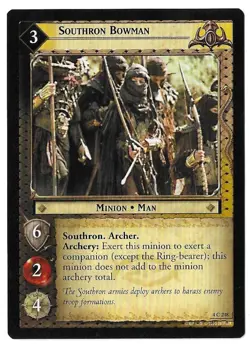 2002 Decipher Lord of the Rings CCG: The Two Towers Southron Bowman Card #4C248 - Image 3