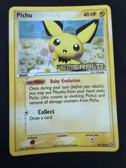 Pichu Pokemon TCG EX Emerald Reverse Holo Stamped Card #59/106 - Image 1