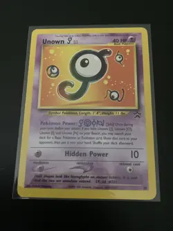 Unown J 38 Black Star Promo Rare Pokemon Card Unknown 2001 Vintage LP - Image 1