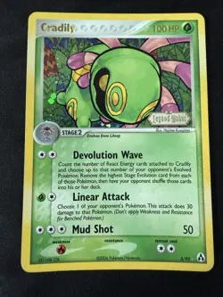 2006 Pokemon EX Legend Maker Cradily Reverse Holo #3/92 Mint - Image 1