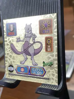VINTAGE RARE 🔥 1999 Pokemon Amada Super DX Sticker Gold Mewtwo D159 Japanese - Image 2