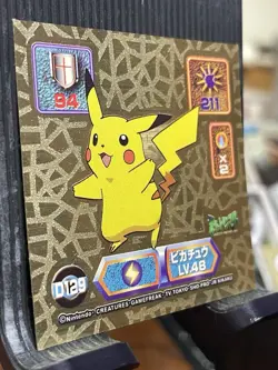 1999 Amada Pikachu Super Dx Gold Sticker #D129 Pokemon Japanese Vintage 🔥 - Image 3