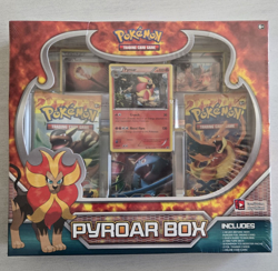 Pokemon XY Flashfire Sealed Pyroar Collection Box 3 Boosters + 3 Holo Foils 2014 - Image 1