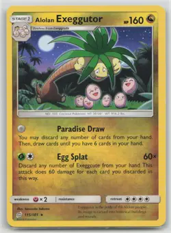 Alolan Exeggutor 115/181 Rare Team Up Pokemon Moderately Played - Image 1