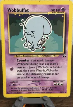 Nintendo Wobbuffet 35/75 Neo Discovery Rare Regular English 90HP 2001 - Image 1