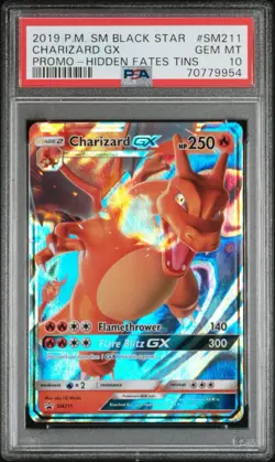 Pokemon TCG Charizard GX Black Star Promo SM211 PSA 10 Gem Mint Hidden Fates - Image 1
