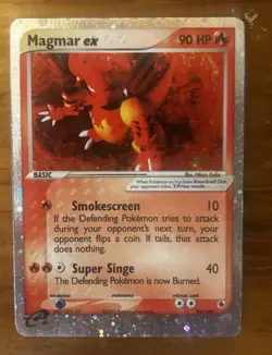 Pokemon TCG Magmar ex 100/109 EX Ruby & Sapphire Holo Ultra Rare 2003 Eng 90 HP - Image 1