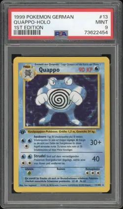 1999 Pokemon GERMAN 1st Edition Base Set Quappo Holo 13/102 PSA 9 MINT - Image 1