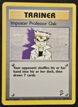 Imposter Professor Oak 102/130 Base Set 2 Non Holo Rare WoTC Pokemon TCG 2000 MP - Image 1