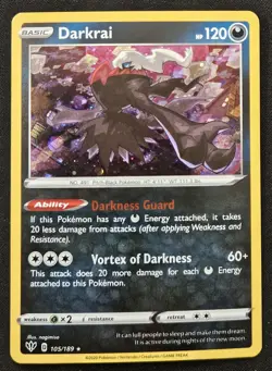 SWIRL Darkrai 105/189 SWSH Darkness Ablaze Promo Cosmos Holo Pokemon TCG 2020 NM - Image 1
