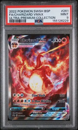 2022 POKEMON SWSH BLACK STAR PROMO #261 FULL ART/CHARIZARD VMAX PSA 9 - Image 1